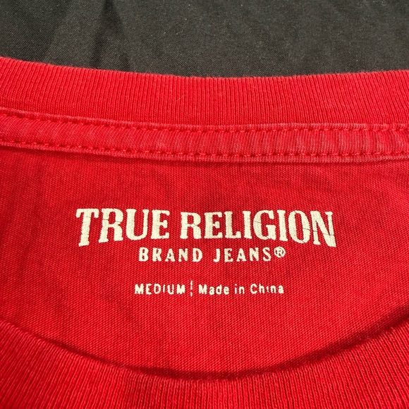 True Religion Vibrant Red Short Sleeve Tee - Picture 2 of 6